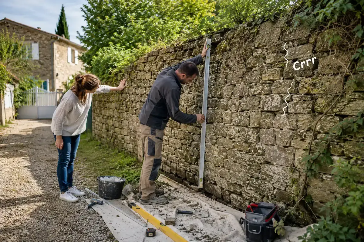 Mur qui penche : causes et solutions pour le consolider