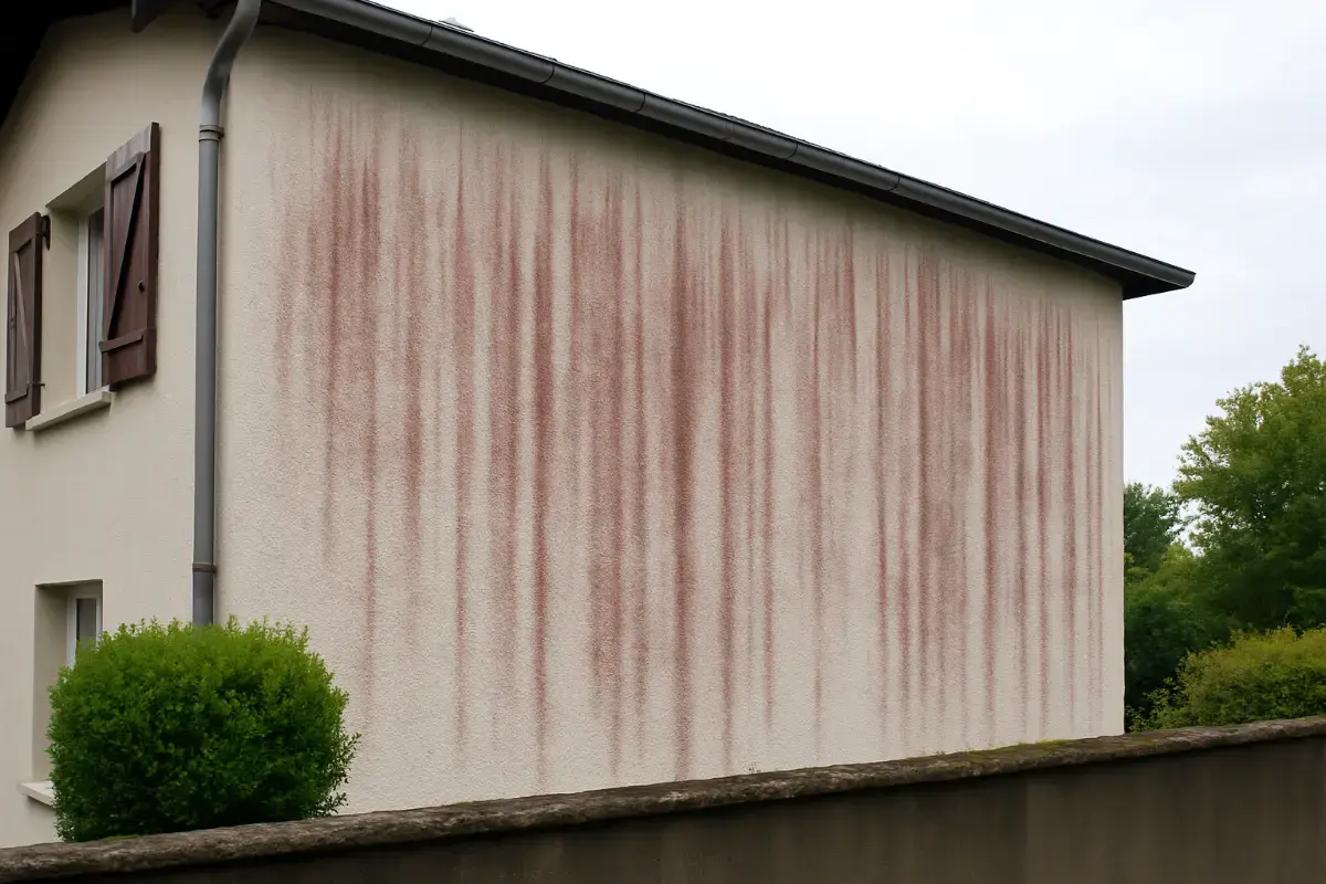 Façade qui rougit : comment enlever & traiter les traces rouges