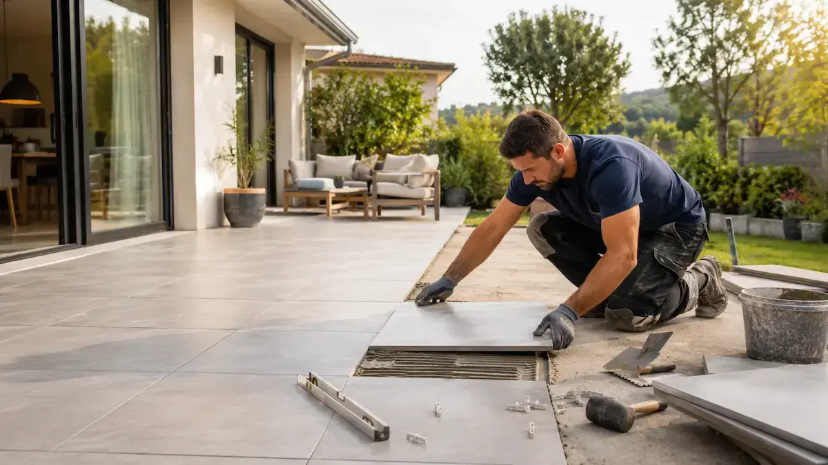Prix pose carrelage extérieur au m² : tarifs 2026 & devis