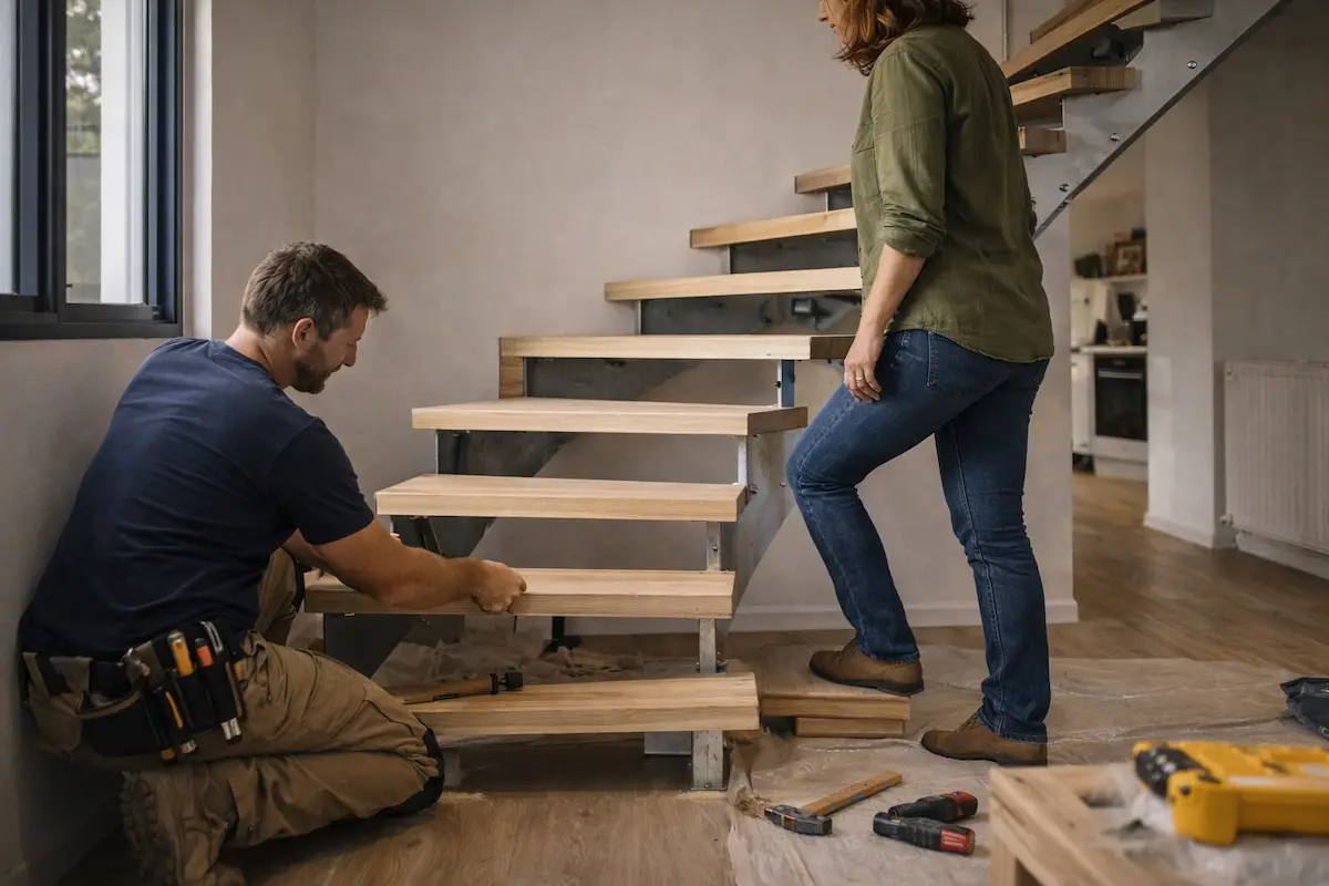 escalier quart tournant