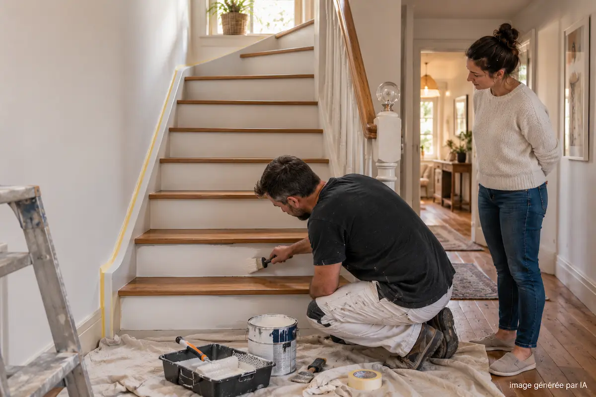 peinture escalier bois
